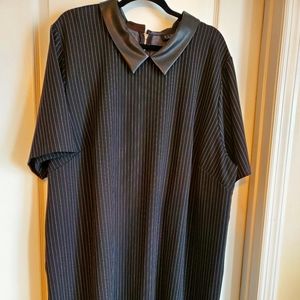 Women's Plus-Sized Leather Trimmed Dress